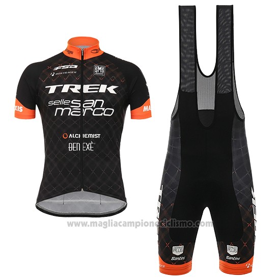 2017 Abbigliamento Ciclismo Trek Nero Manica Corta e Salopette